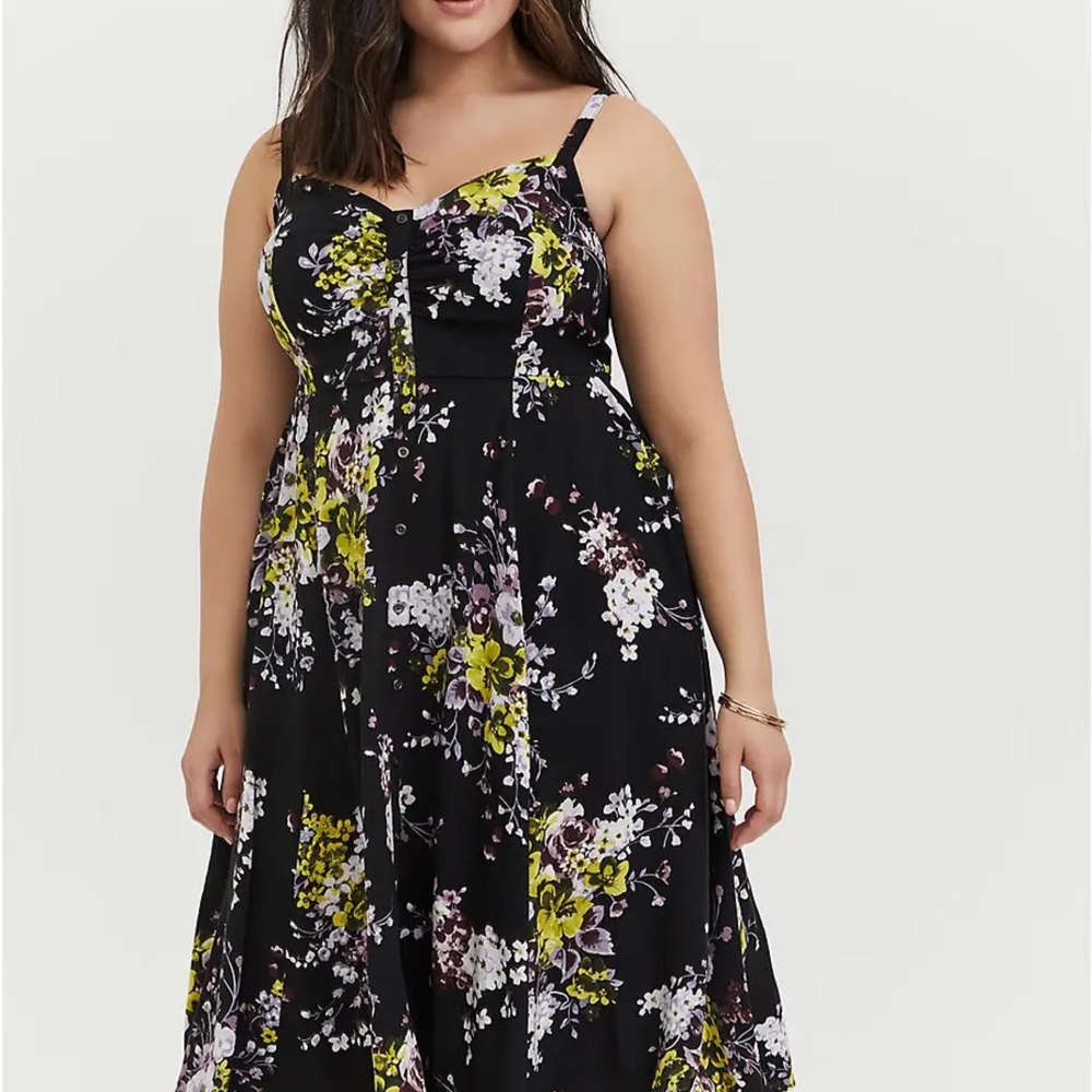 Torrid Black Floral Maxi Dress